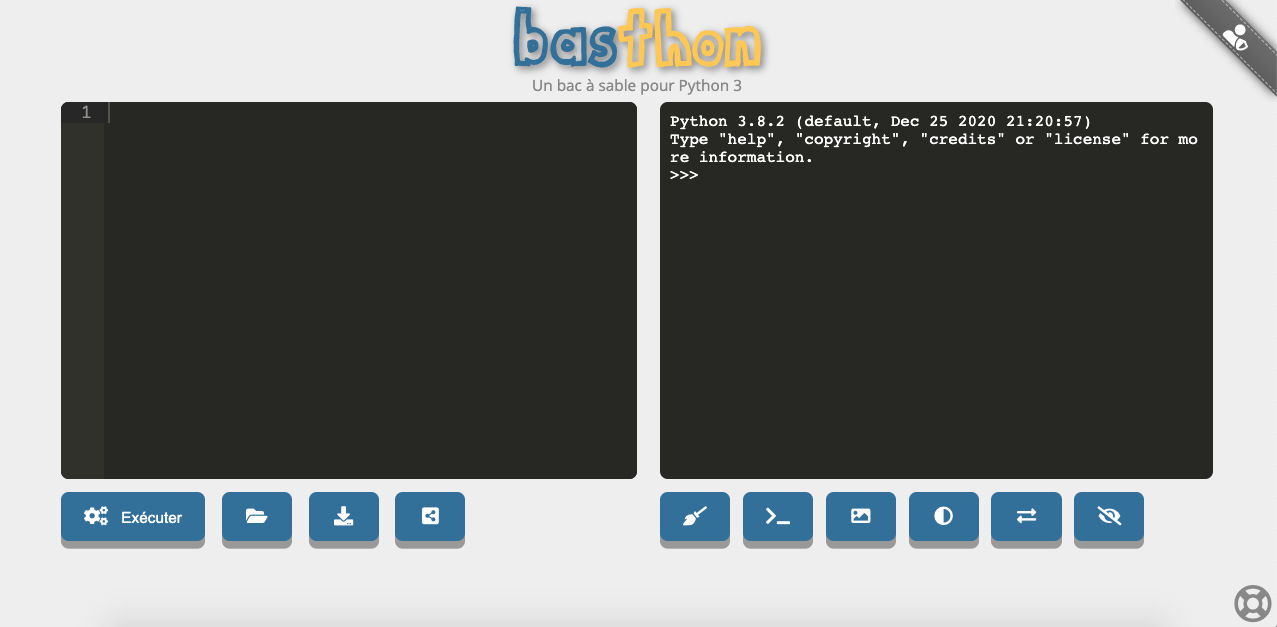 Interface de Basthon
