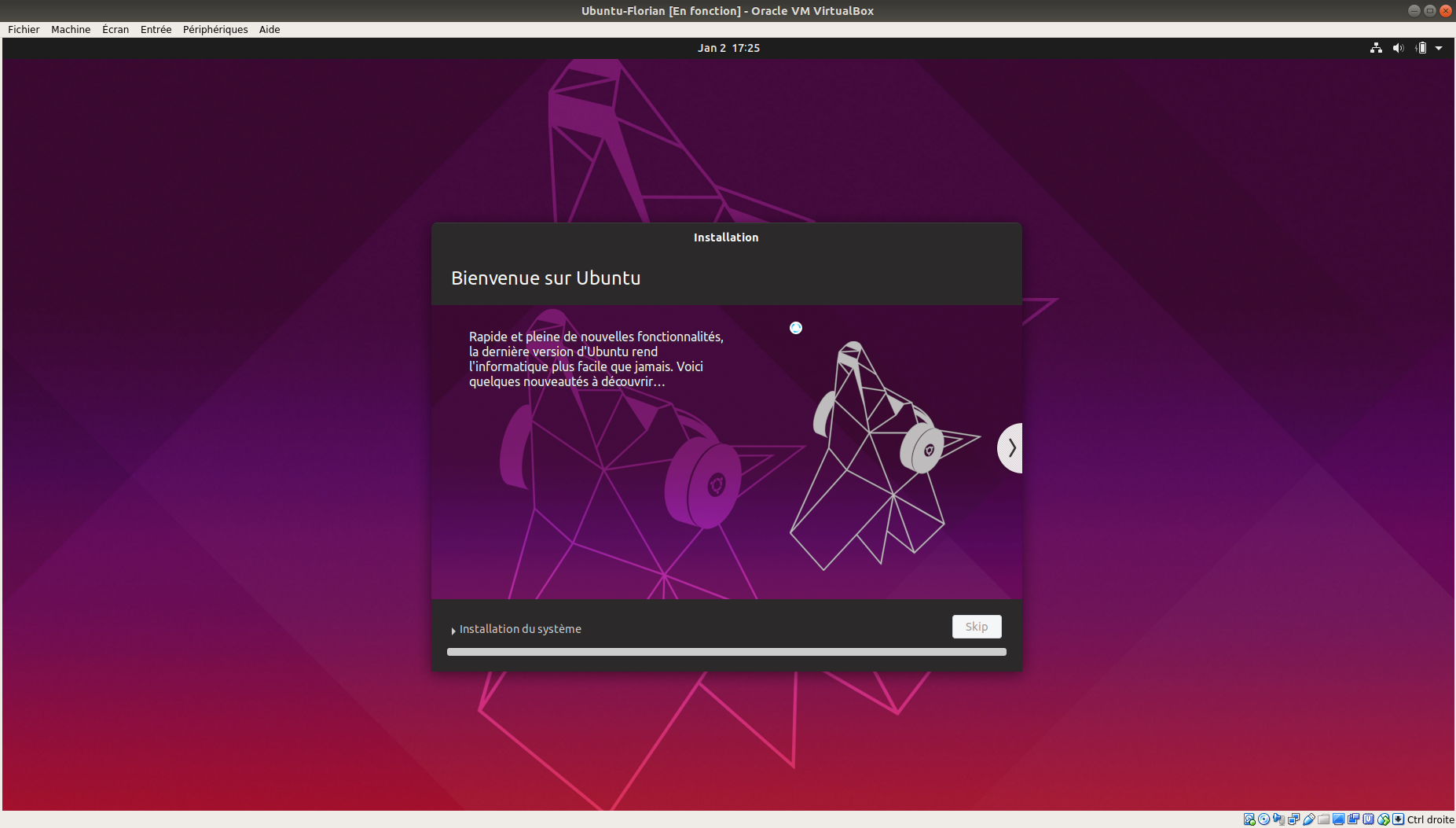 Installation en cours